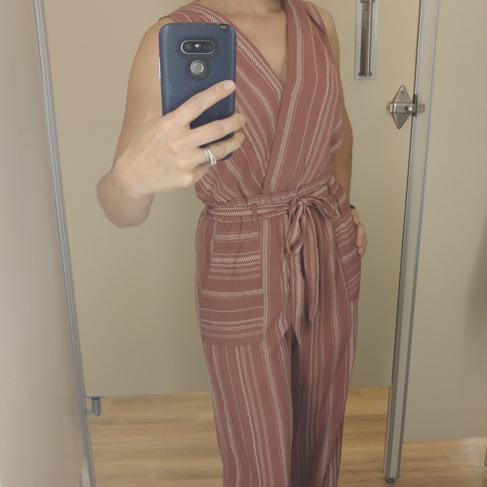 Flowy Salmon Pink Sleeveless Jumpsuit